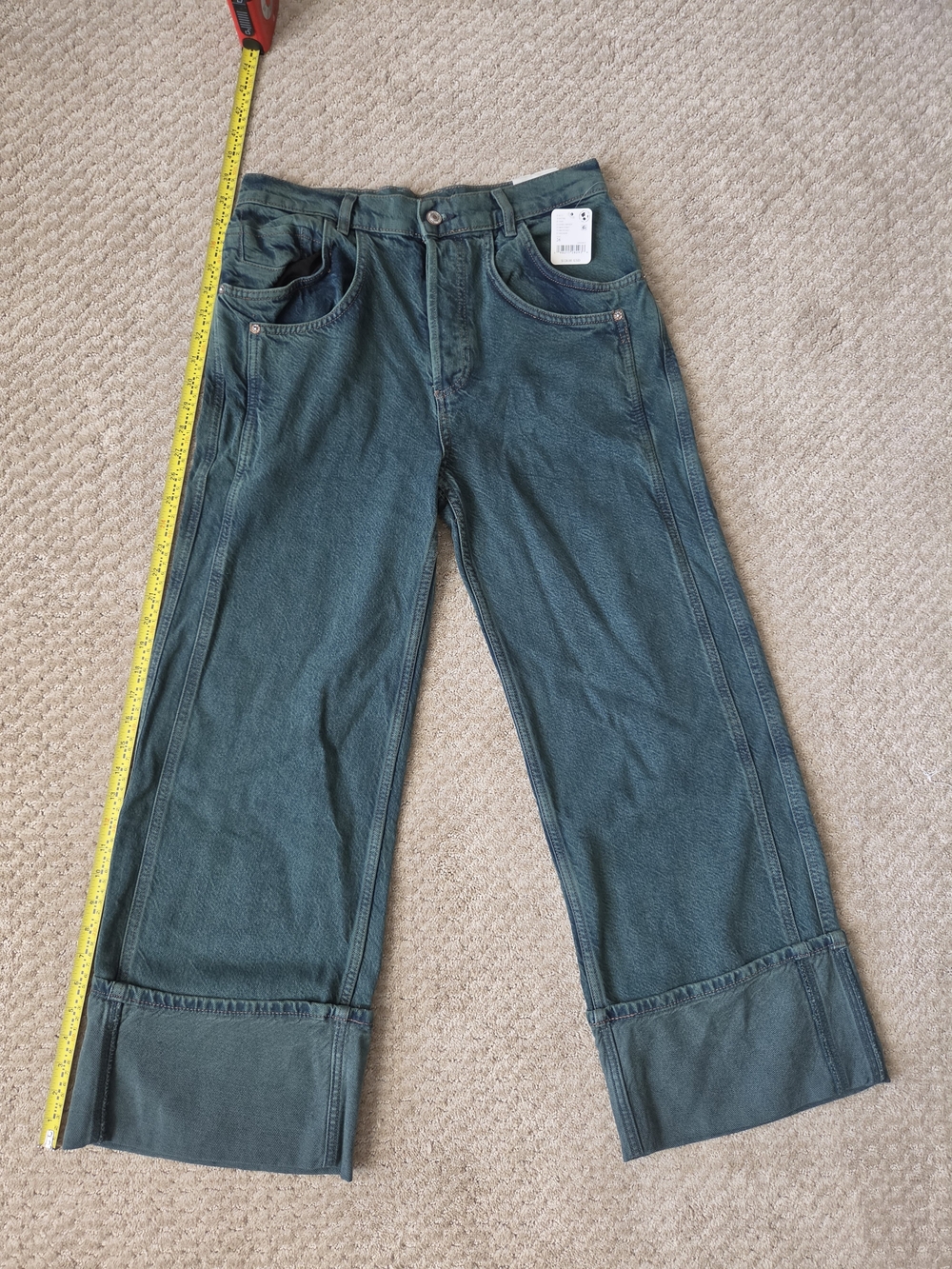 Free People We The Free Final Countdown Wide Leg Jeans - Luke Green